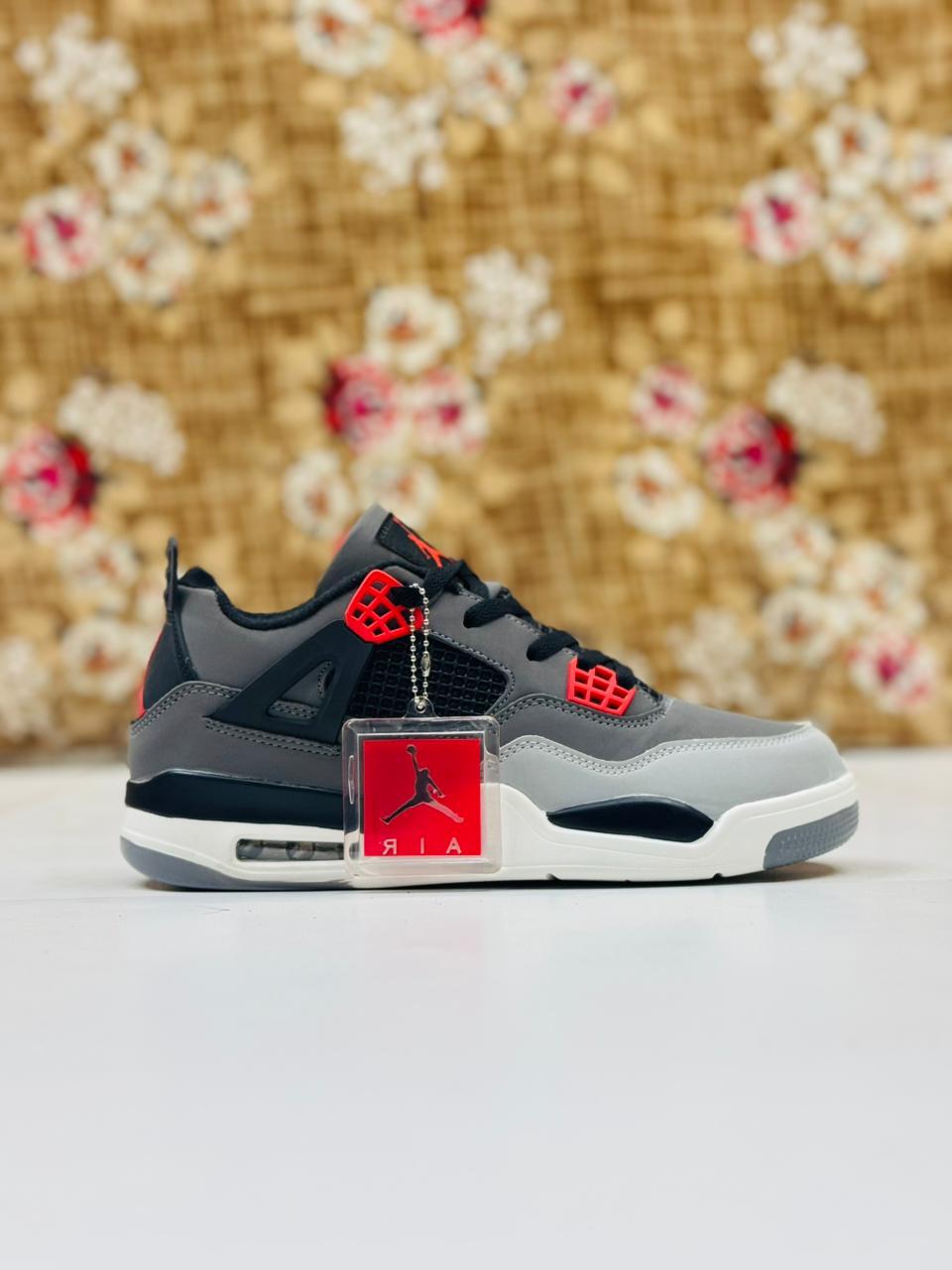 Jordan Black and Gray Shoes