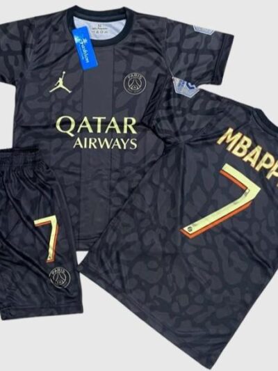 New 2023-2024 Kids Soccer Jersey Paris Saint-Germain PSG #7 Mbappe Fourth